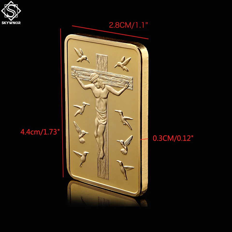 Золотая монета со слитком Бога 1 унция Реплика Золота 999 золотой плакированный