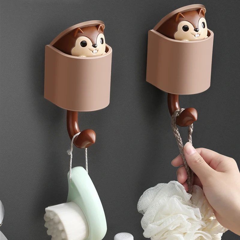 6 шт. креативный растягивающийся крючок в виде белки милая сумка для пальто форме