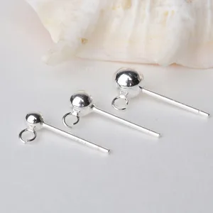 Серьги-шарики из серебра 925 пробы, с незамкнутым соединительным кольцом