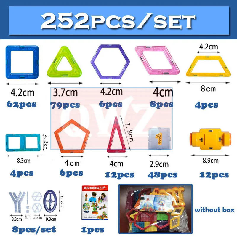 110-252 шт. детский Магнитный конструктор из пластика | Игрушки и хобби