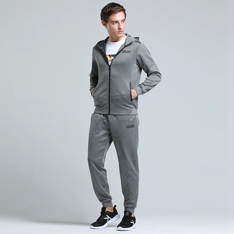 KELME мужской костюм для бега и бега, спортивная одежда для фитнеса, спортивные костюмы для отдыха, тканые теплые костюмы с капюшоном 3981513
