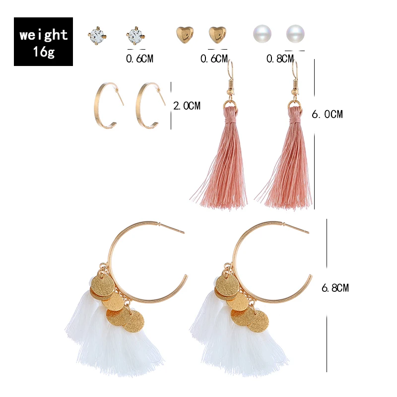 Новый дизайн длинные серьги гвоздики с кисточками искусственный