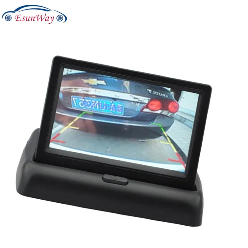 Складной цветной LCD TFT монитор заднего вида 4 3 дюйма для автомобильной резервной