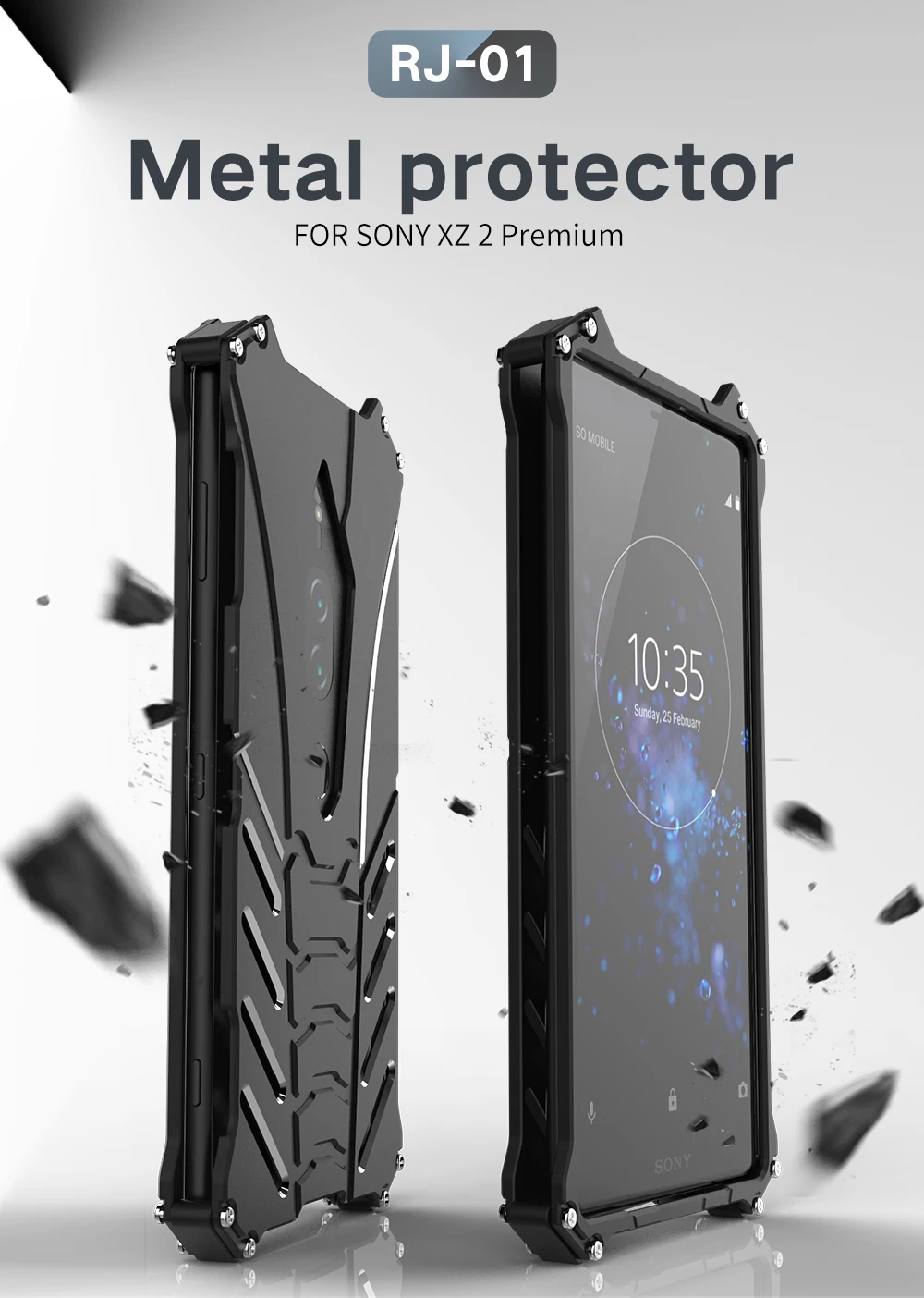 Ударопрочный металлический чехол для sony Xperia XZ Premium, Твердый чехол XZ2 премиум класса, авиационный алюминиевый, для спорта на открытом воздухе+ ремни+ подставка-держатель