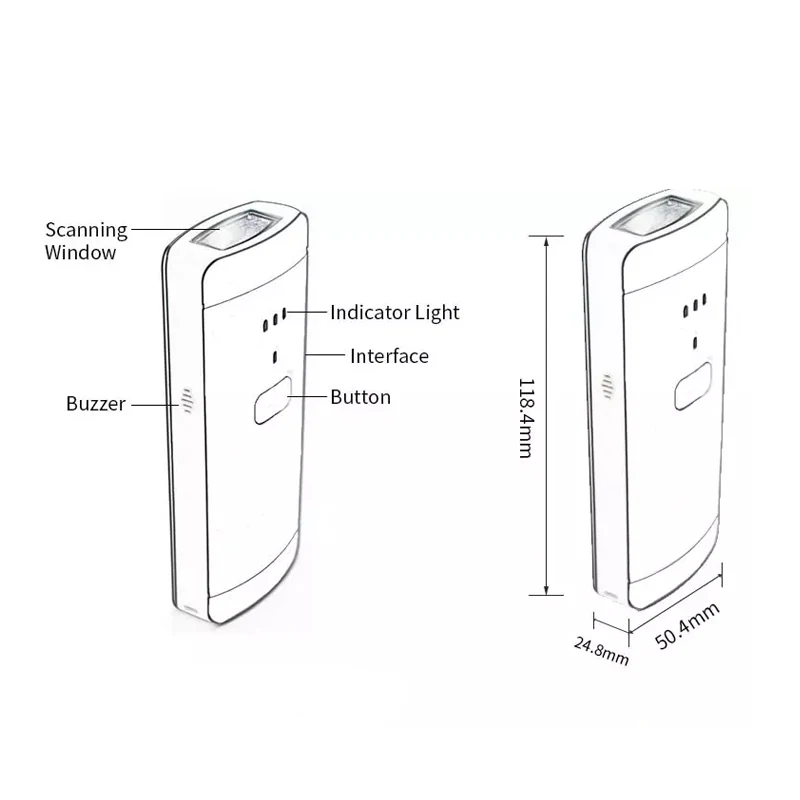 Мини сканер штрих кода Bluetooth 1D 2D беспроводной мобильный считыватель кодов для Ipad
