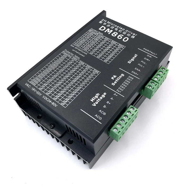 DM860 шаговый двигатель контроллер микро шаговый двигатель бесщеточный двигатель постоянного тока корпус для 57 86 шаговый двигатель Nema23 Nema34
