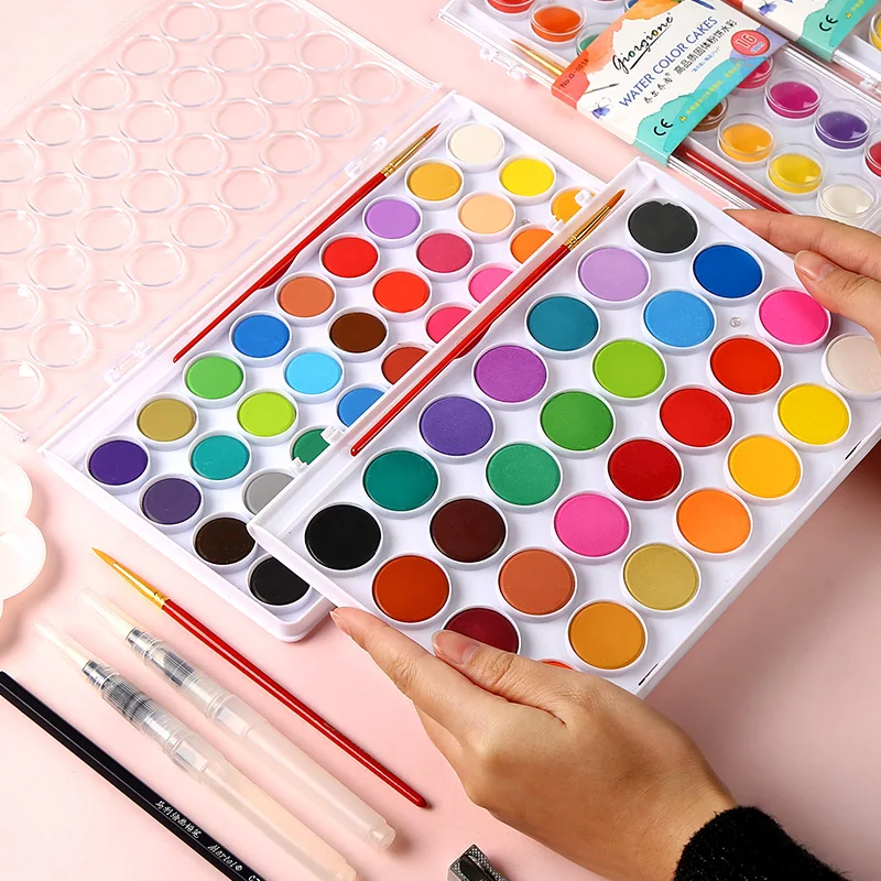 BGLN 12/16/24/28/36 Цвет s одноцветное Waterolor Краски множество ярких Портативный воды набор