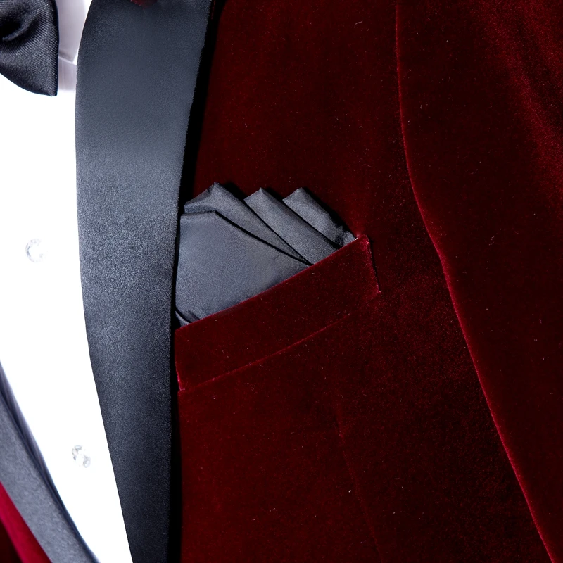 Роскошный синий Бархатный смокинг мужской повседневный приталенный костюм с