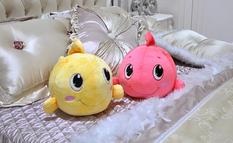 1pcs 35cm Cute Cat Food Plush Fish Toys Stuffed Animal Doll Goldfish Kids Room Decor Toy For Children Christmas Halloween Gifts | Игрушки и