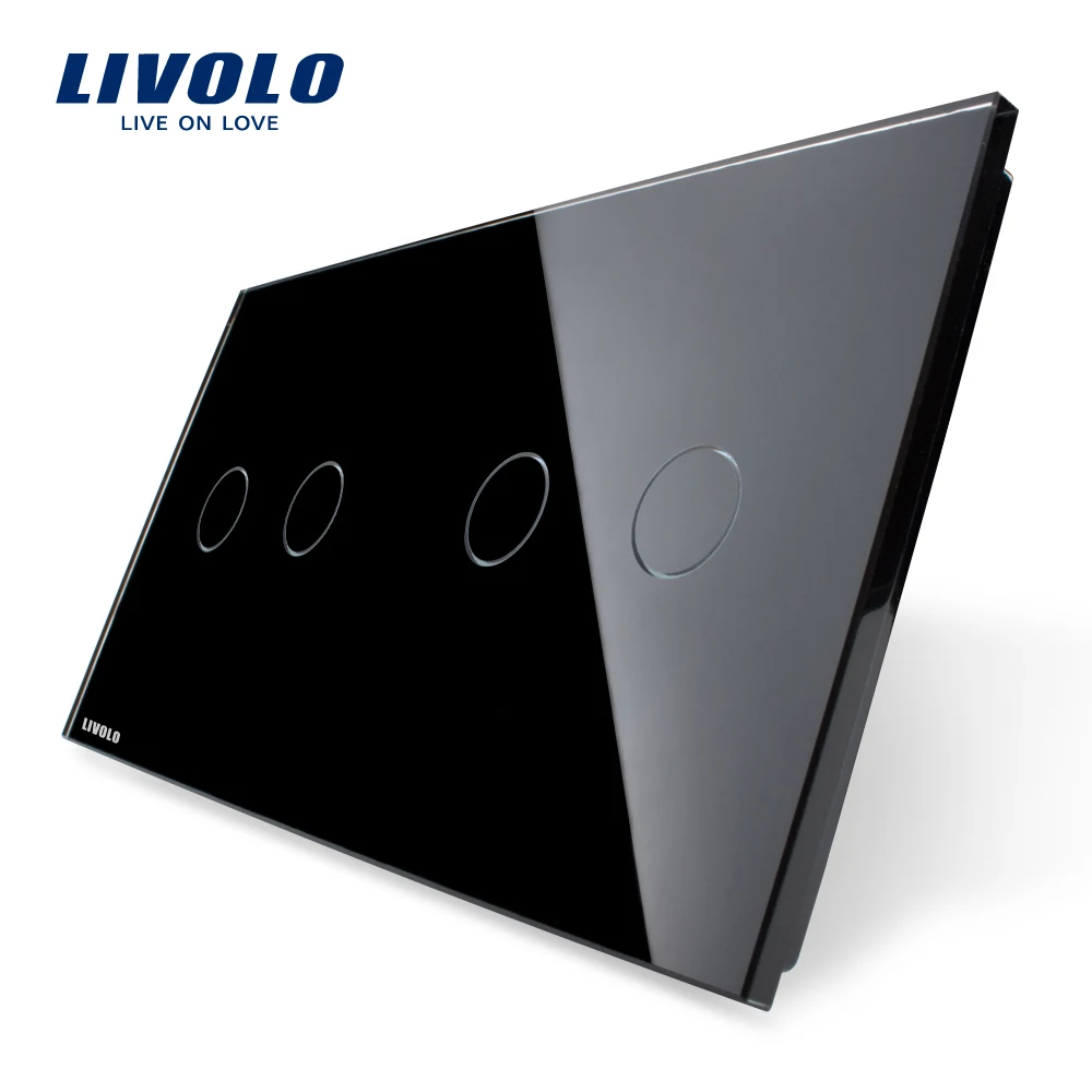 Livolo Роскошный белый жемчуг кристалл стекло VL C7 C2 мм * 80 стандарт ЕС двойной панель