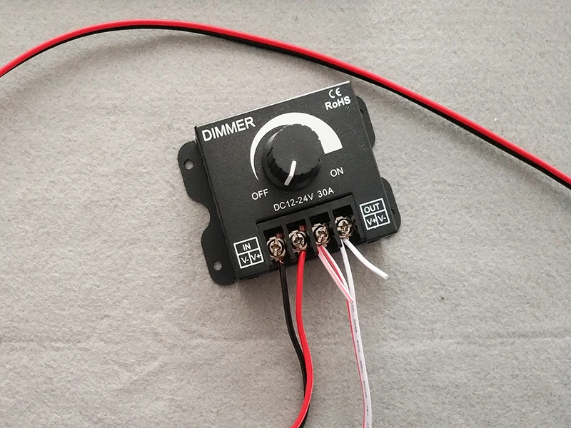 Затемненный светодиодный модуль постоянного тока 12V 24V 30A 360 Вт Регулировка Яркость Светодиодные ленты Драйвер один Цвет светильник Питание контроллер 2835 диммеры
