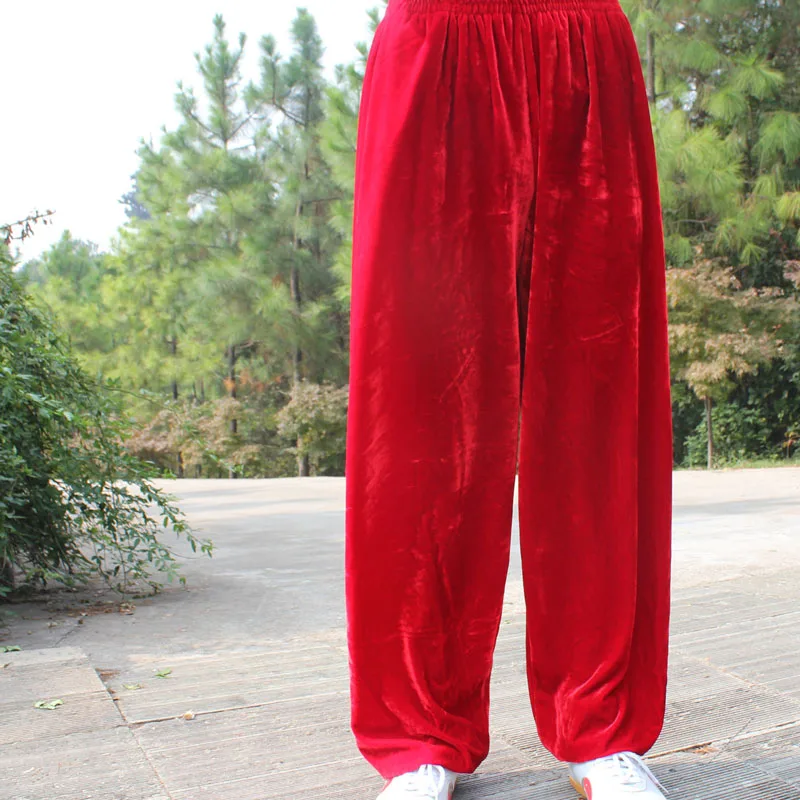 Red Zooboo, шаровары, одежда для йоги, тайцзы, квадратные штаны для танцев и йоги, штаны для бега кунг-фу, штаны для медитации, штаны для боевых искусств - Цвет: Red