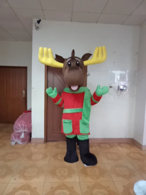

Free shipping high quality Christmas deer mascot Christmas deer mascot costume
