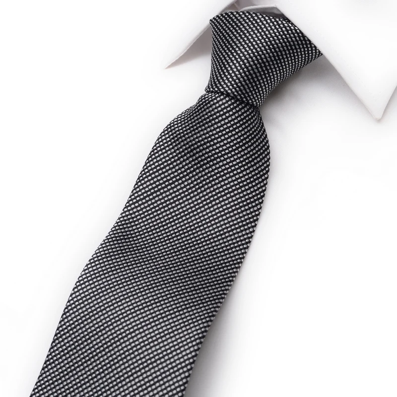 

Fashion Hand Tie 8cm Formal Suit Business Wear Necktie Meeting Interview Office Wedding Men's Groom Grey Narrow Plaid Ties