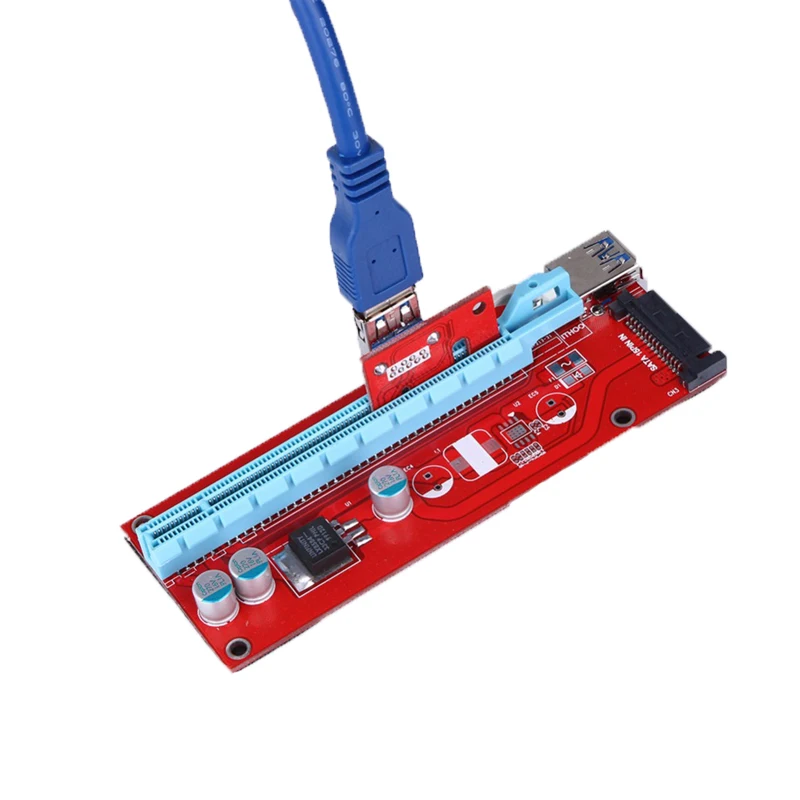 Ver007s pci-e riser PCIe Express 1x до 16x60 см USB3.0 кабель sata 15pin Мощность Riser Card для BTC eth добыча