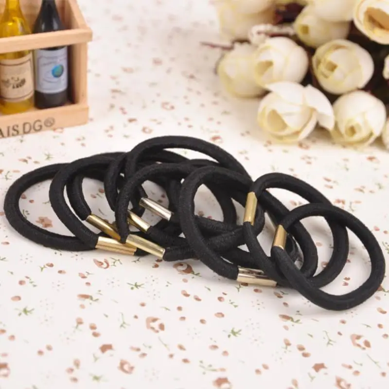 10 шт. Классические черные нейлоновые резинки для хвоста|Заколки плетения кос| |