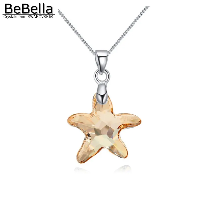 BeBella 4 вида цветов кулон с кристаллами морской звезды ожерелье Swarovski модные