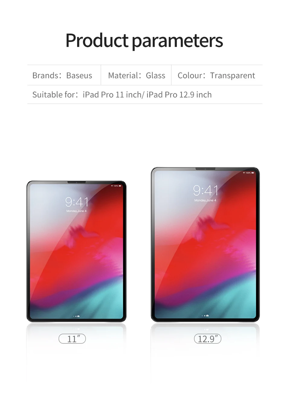Защитная пленка Baseus для iPad Pro 11 12,9 дюймов, защитное закаленное стекло для Apple iPad Pro 12,9 11, защита экрана