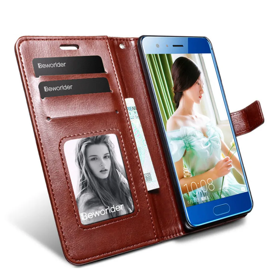 Кожаный чехол для Huawei Honor 9 Lite кошелек искусственная кожа фоторамка стоячий