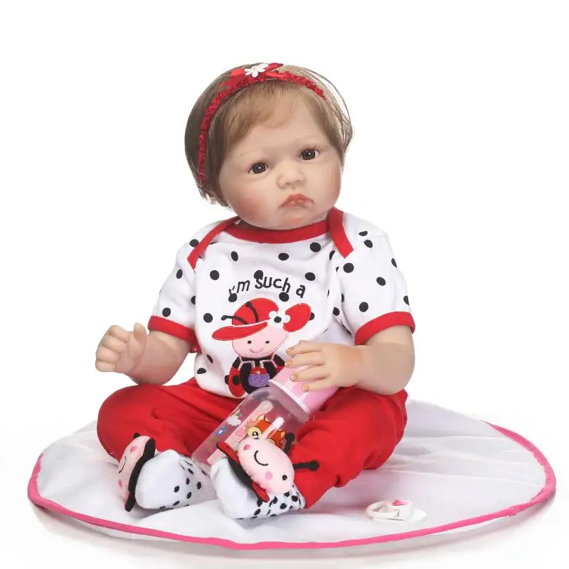 

NPK Doll Reborn 55CM Soft Silicone Reborn Baby Dolls Vinyl Toys bebe reborn menina children's day gift