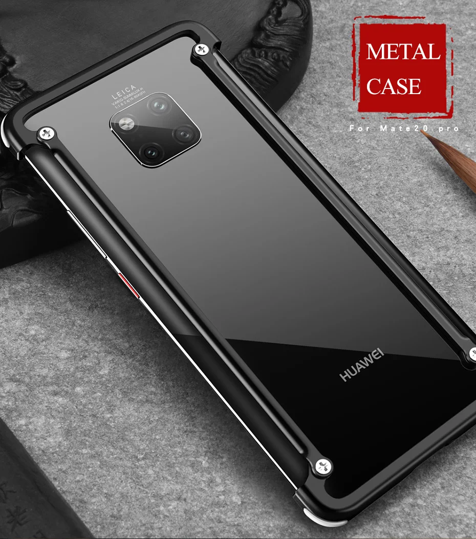 OATSBASF подушка безопасности металлический бампер чехол для huawei mate 20 pro RS чехол индивидуальный металлический чехол для huawei mate 20X360 градусов чехол