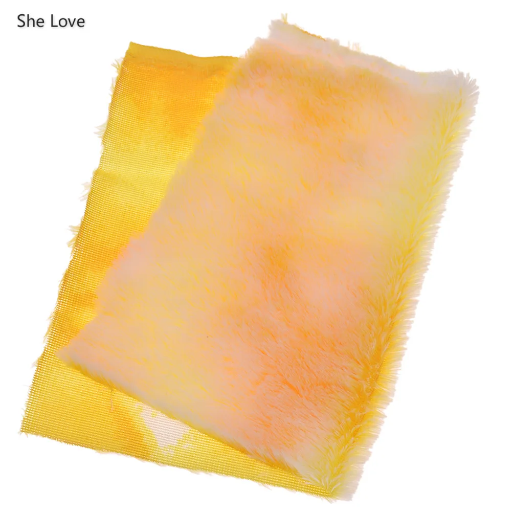 Yellow white She Love A4 21x29 см Радужный цвет мягкая плюшевая ткань ручной работы искусственный мех Синтетическая кожа ткань для луков Сделай Сам рукоделие - Цвет: Yellow white