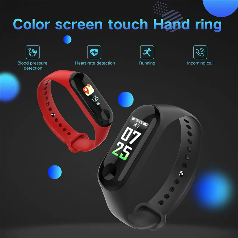 Новый M3 Plus спортивный умный Браслет для фитнеса Монитор артериального давления и