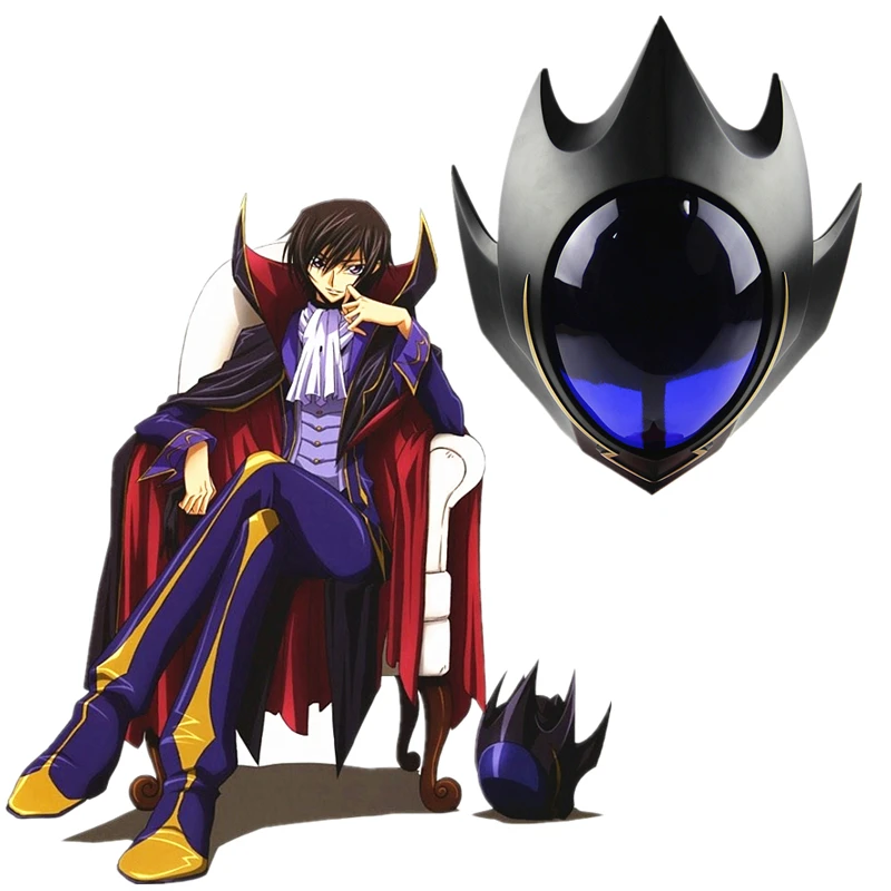 С рисунками из комиксов анимация Code Geass Лелуш нулевой шлем маска Косплэй реквизит