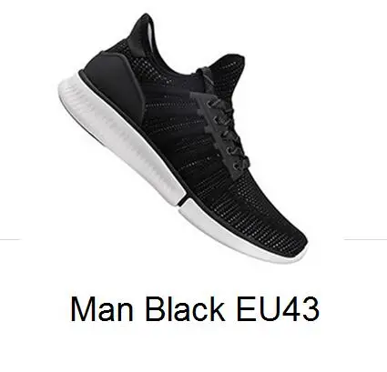Man black EU43 Xiaomi Mijia спортивная обувь, кроссовки высокого качества профессиональная Мода IP67 Водонепроницаемый без смарт чип ультра светильник обувь - Цвет: Man black EU43