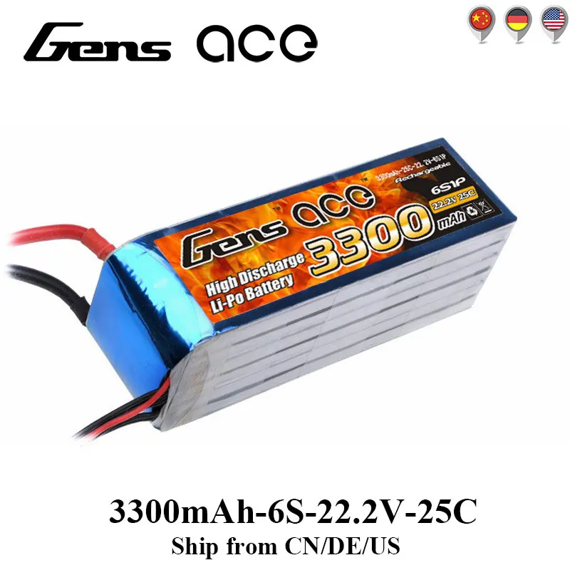 Аккумулятор Gens ace Lipo 6S 3300 мАч 22 2 в батарейный блок Т образная вилка 600 размер