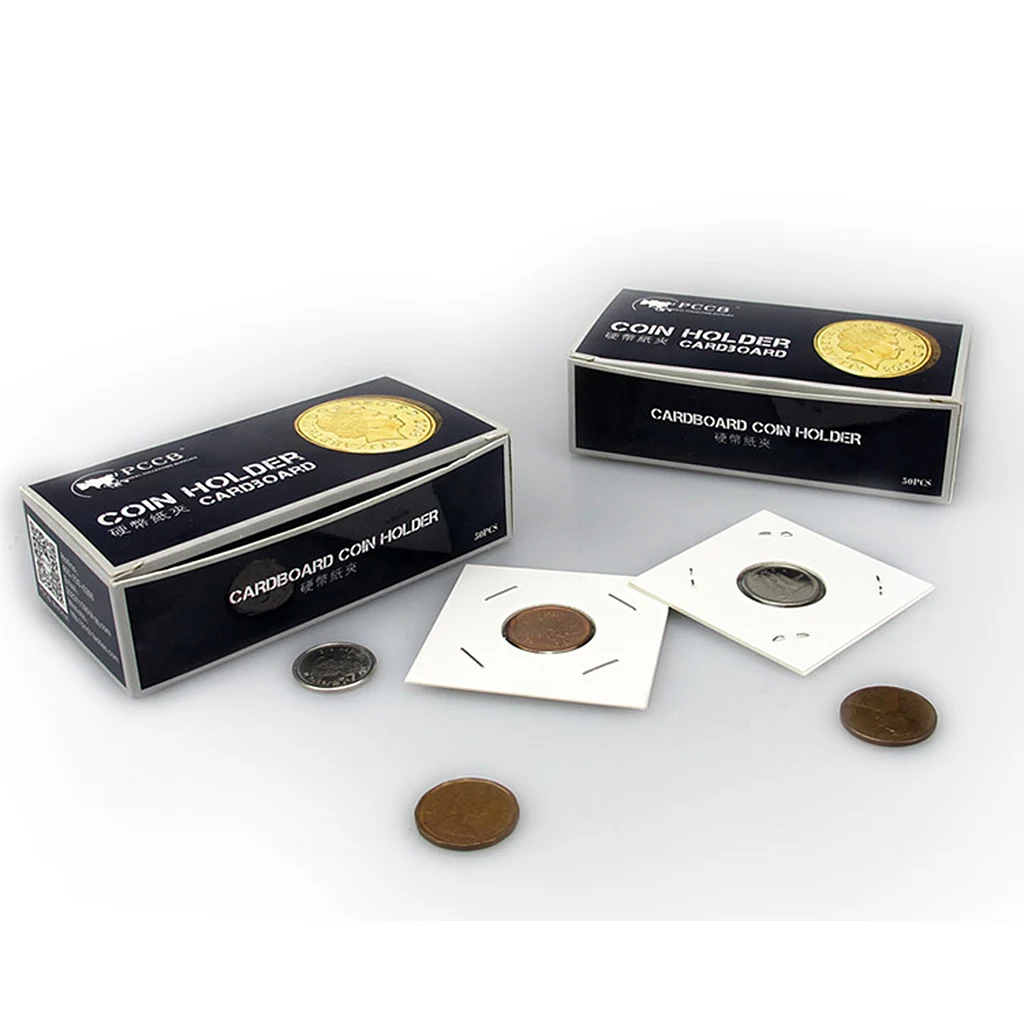 New 50pcs 2x2 Cardboard Coin Collection Flips Holders Storage 40mm | Дом и сад