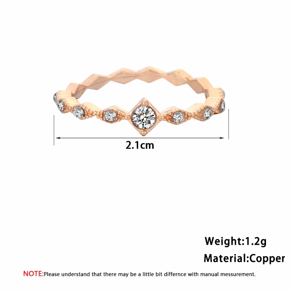 Обручальное кольцо с кристаллами циркония минималистичные ювелирные украшения