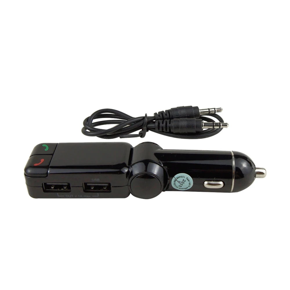 Perlinta Bluetooth car Charger adapter HandsFree Car Kit with 2USB Port and LCD Display for Mp3 MP4 Mobile | Электроника