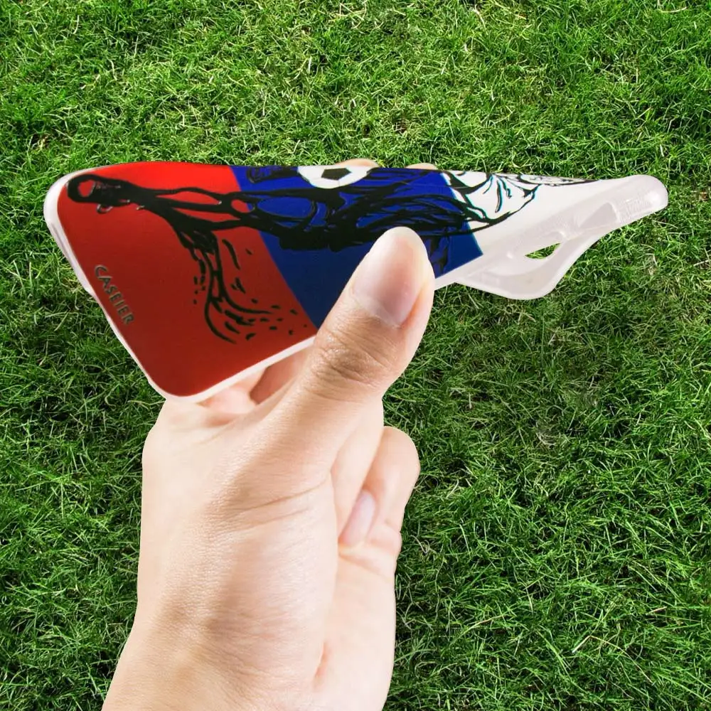 CASEIER Patterned Cases For iPhone 6 6S 7 8 Plus 5 5S SE 3D Emboss 2018 Soccer TPU Phone Shells X 10 Capa |