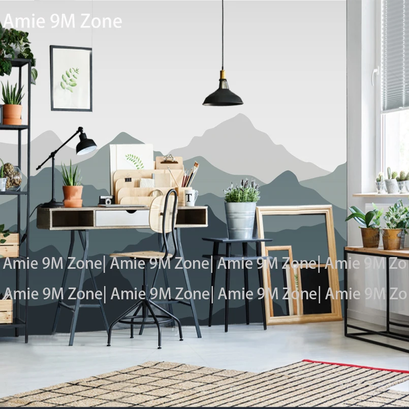 

Tuya Art dark and light grey mountains design wallpaper for living room bedroom wall decor wallpapers discount