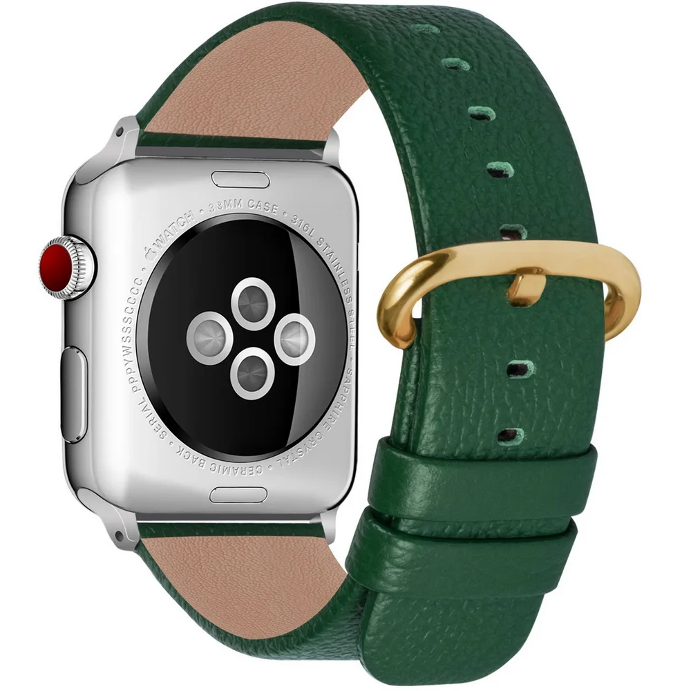 Ремешок из натуральной кожи для Apple Watch Band 44 мм 40 мм 42 мм 38 мм iWatch Watch для Apple Watch Band ремешок для часов Series5/4/3/2/1