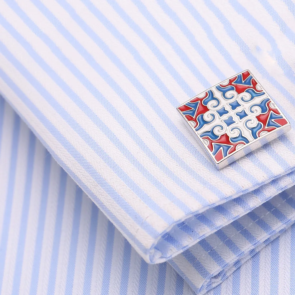 AAA Качество эмаль запонки серебряные латунные мужские французские манжеты бутон