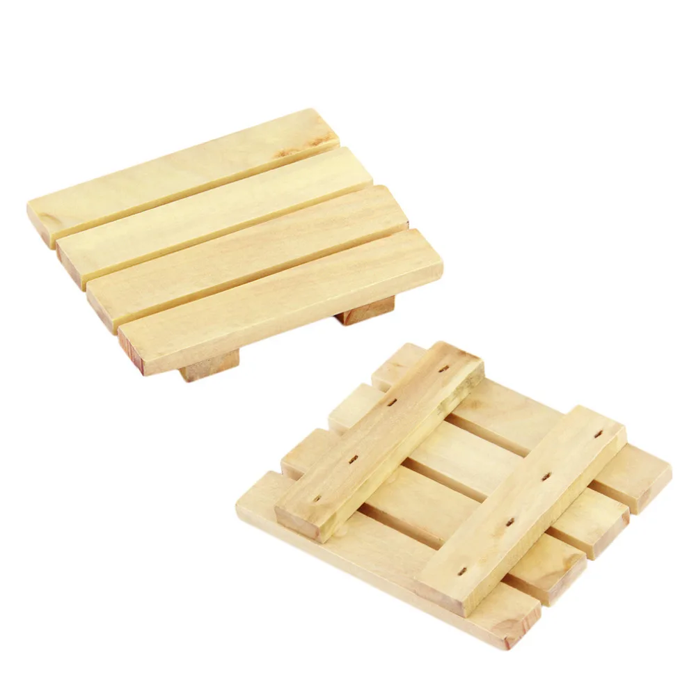 

Natural Bamboo Wood Soap Dish Storage Holder Bath Shower Plate Bathroom Storage Rack