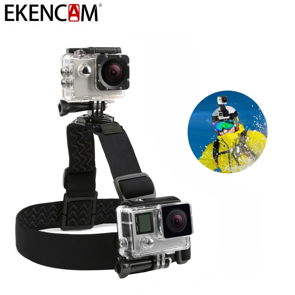 EKENCAM эластичный головной ремень крепление для GoPro Hero 9 8 7 6 Insta360 One X2 DJI Eken h9 SJCAM SJ4000 SJ7