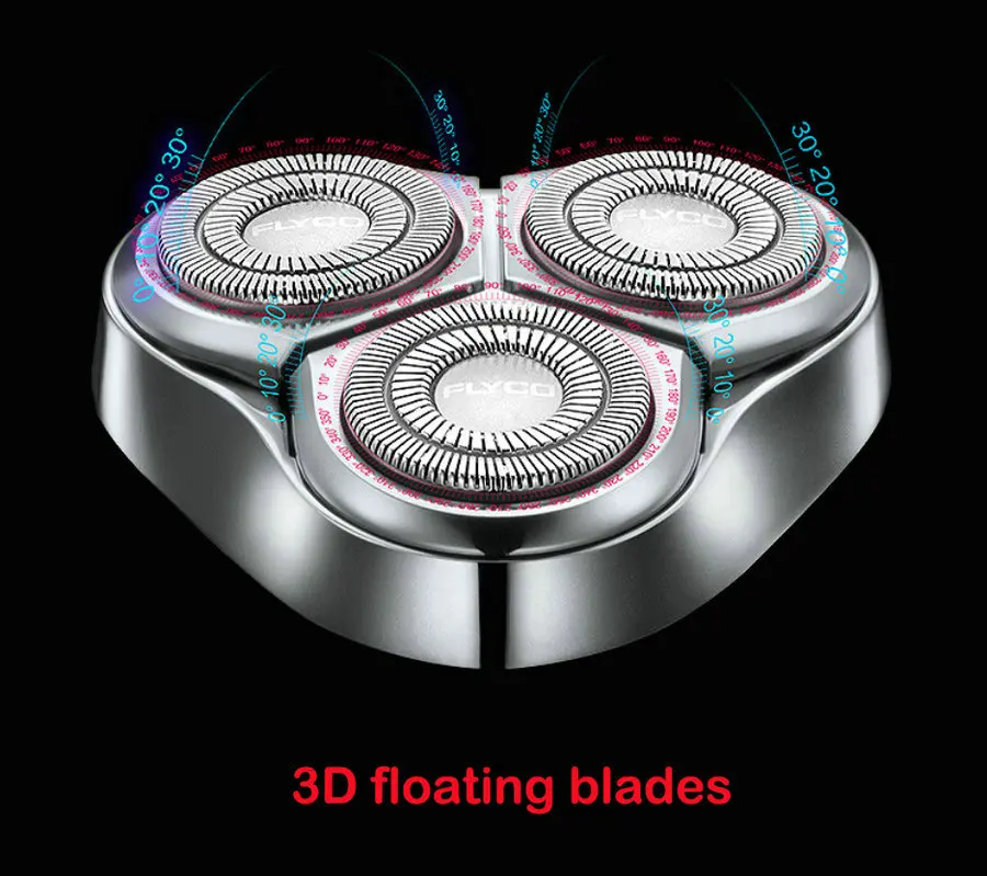 Flyco fs339 электрическая Мужская бритва 3D умный человек бритва перезаряжаемая с всплывающим триммером Быстрая зарядка 1 час с 3 лезвиями USB линия