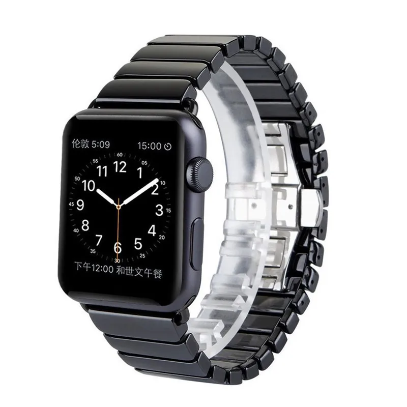 ASHEI, глянцевый керамический ремешок для часов, ремешок для Apple Watch, 42 мм, серия, 3 звенья, керамический браслет, ремешки для iWatch, серия 1/2, 38 мм