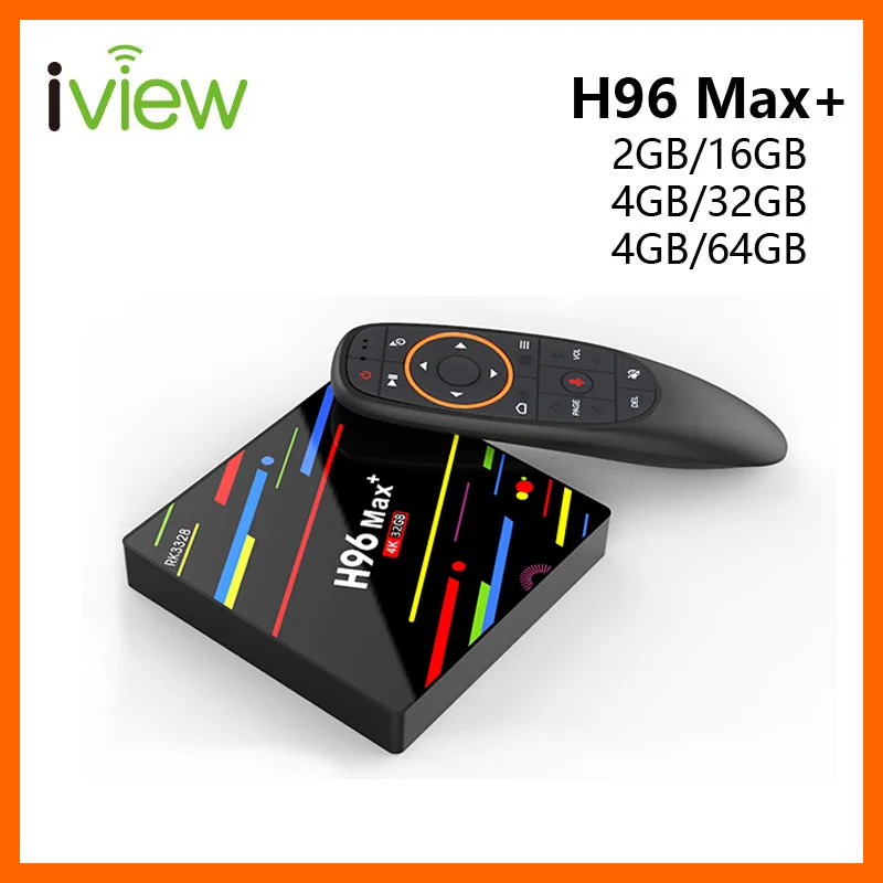 H96 MAX Plus Android TV Box RK3328 четырехъядерный 8 1 4 Гб RAM 64 ROM 2 4G/5G WiFi USB3.0 ATV Голосовое