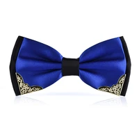 luxury boutique fashion metal bow ties for men women wedding party butterfly bowtie gravata slim black bow tie cravat