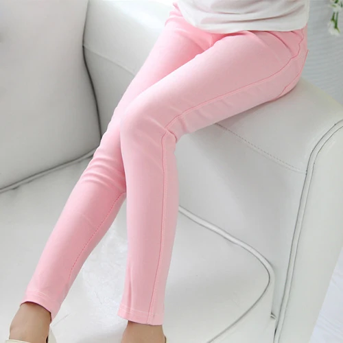 Pink Г. ; летние детские штаны с эластичной резинкой на талии; джинсы для девочек; повседневные джинсы ярких цветов для девочек; леггинсы; 4 шт./лот - Цвет: Pink