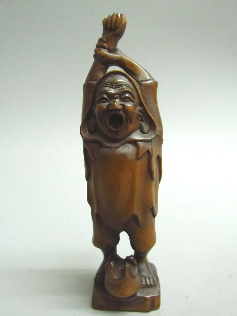 Японский Самшит резьба Netsuke статуя-Крик громкий | Дом и сад