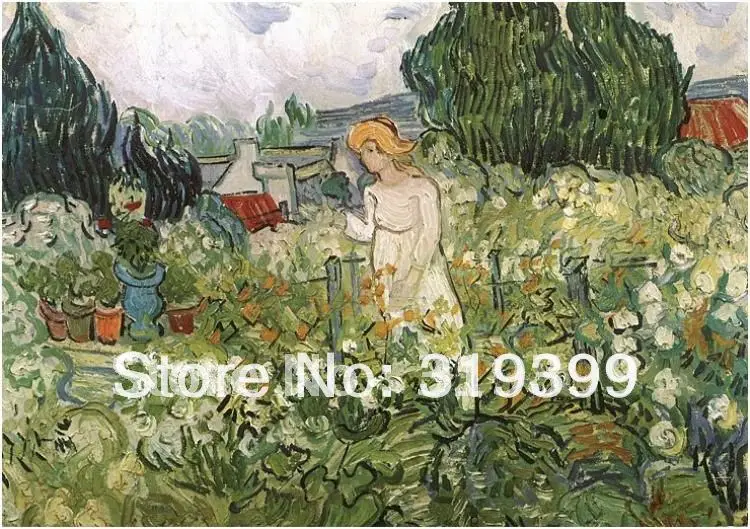 

100% handmade Vincent Van Gogh Oil Painting reproduction,Marguerite Gachet in the Garden,Free DHL Shipping,Museum quality