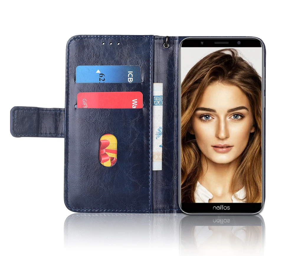 Кожаный чехол-книжка для TP-Link Neffos C9A Fundas с цветочным принтом специальный чехол-бумажник с подставкой и ремешком