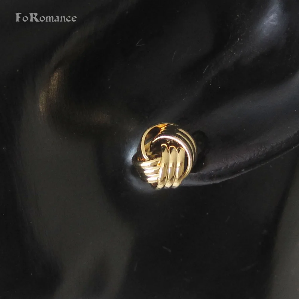 FoRomance/серьги-гвоздики в форме цветка розы Круглые 0 39 дюйма золотистые | Украшения