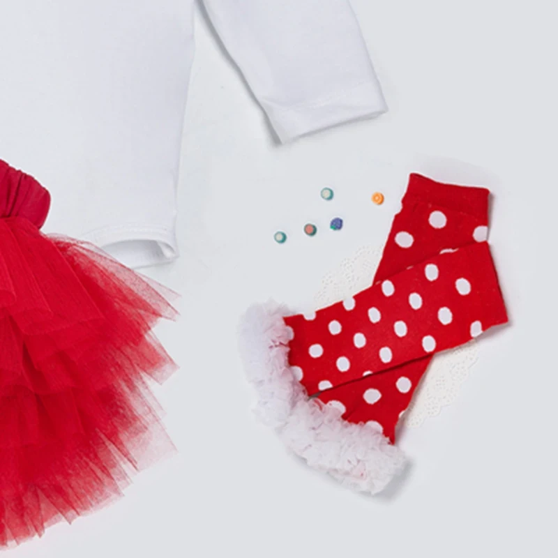 Комплект одежды для новорожденных девочек брендовый Рождественский комплект из