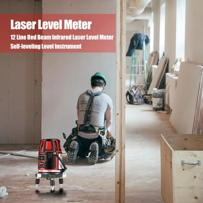 

12 Line Red Beam Infrared Laser Level Meter Self-leveling Level Instrument for Laser Line Measure as Construction Tools